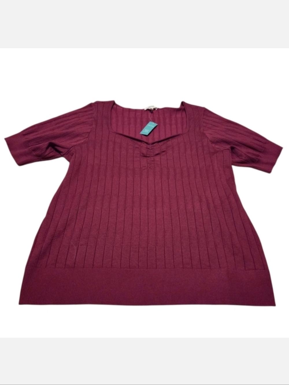 Maurices 1X Sweetheart Neck Short Sleeve Sweater